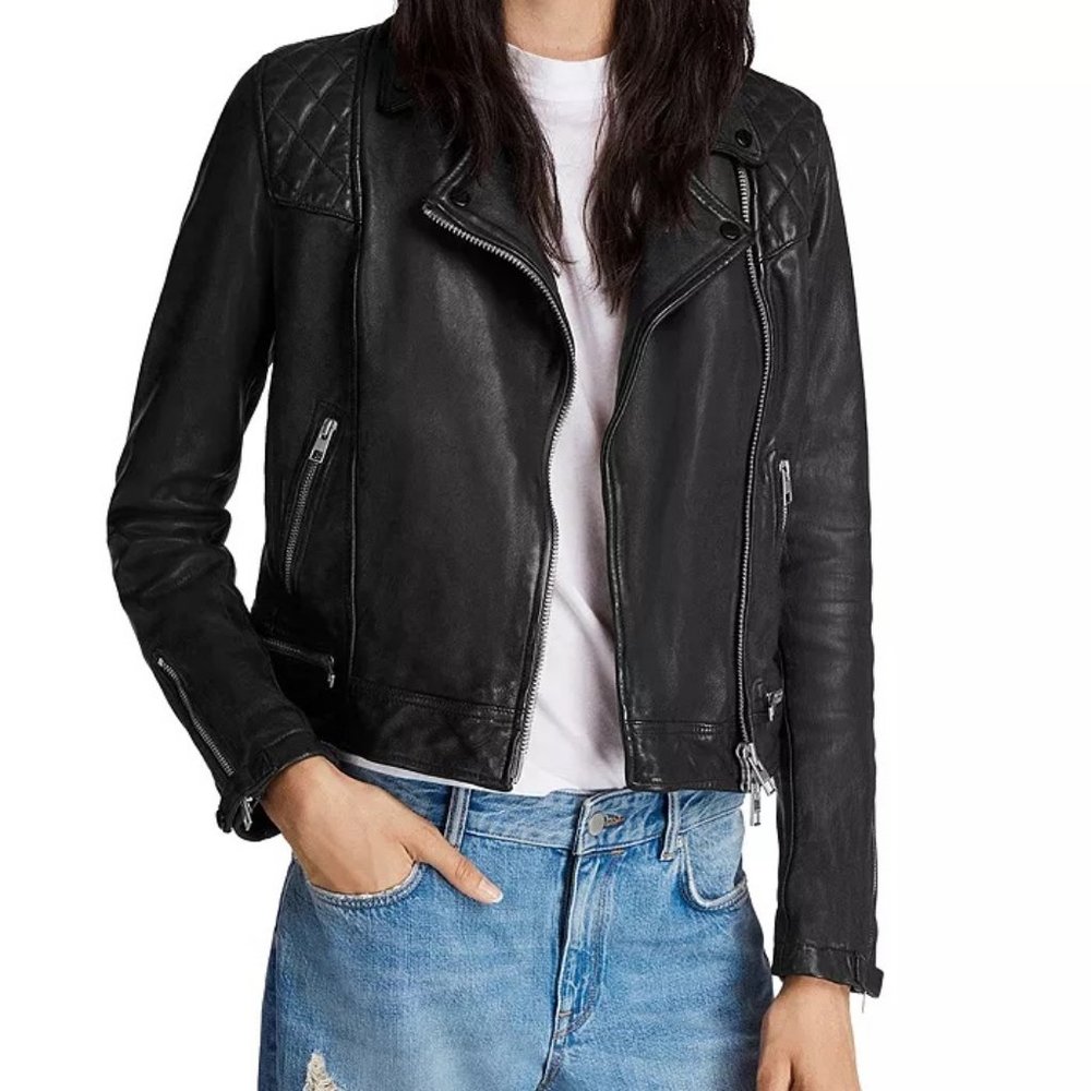 COPY - All Saints Leather Jacket, US 6, Black